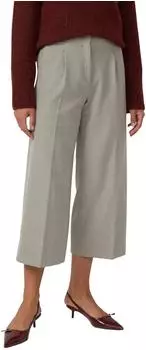 s.Oliver High Rise Culotte aus Flanell mit klassischer Bundfalte Beige 2171030.9400.