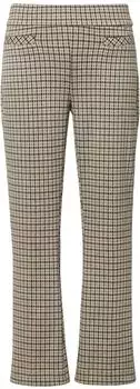 Comma Jacquard Hose Regular Fit 7/8 Länge Mid Waist beige/schwarz