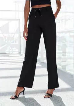 Lascana Skinny Sporthose mit Zebramuster schwarz
