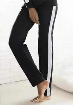 Bench Loungehose mit Seitenstreifen und geradem Bein Slim Fit schwarz/weiß