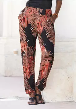 Lascana Strandhose mit Palmenbl&auml;tterdruck (12204460) braun/orange