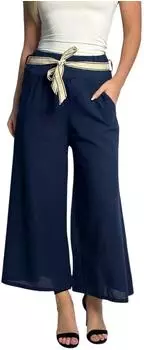 Mississhop Boho-Chic Baumwollhose mit weitem Bein (4251035561059) dunkelblau
