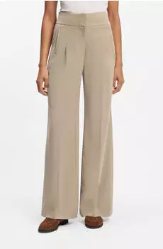 Hugo Boss Straight-Fit Hose mit Bundfalten Style C_Tarima 50558096 Beige