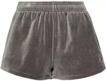 Superdry S Logo Samt-Shorts quarzgrau