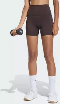 Adidas 3-Streifen Studio All Me Booty Leggings kurz Aurora Coffee 13 CM (KT3307)