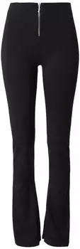 HUGO Nuflare Bootcut Hose mit Schlitzen am Innensaum, Flared Fit schwarz