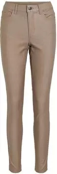 Vila Visarah Slim-Fit Hose beschichtet 7/8 Länge beige