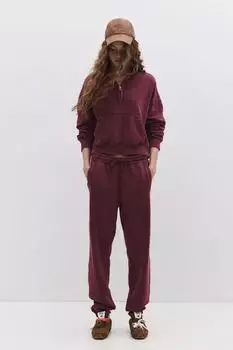 No Matter What Tapered Jogginghose Mid Waist burgunder