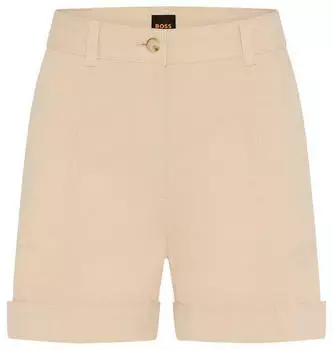 Hugo Boss C_Tanessa-D Stretch-Baumwollshorts mit umgeschlagenen Säumen (50556391) beige