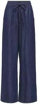 Only Amari Tizana Loose Pull Up Pants WVN blue denim