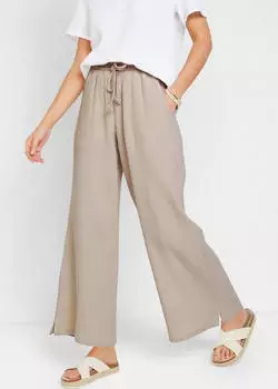 bonprix Palazzo-Hose aus Musselin, lockere Passform (95020995) steingrau