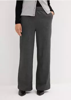 bonprix Anzughose Loose Fit schwarz/wollweiß meliert