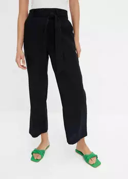 bonprix Culotte aus Leinen-Mix Loose Fit (94301795) schwarz
