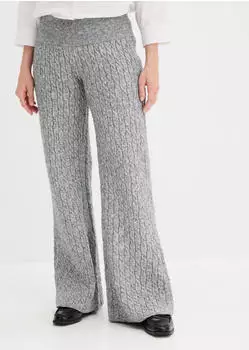bonprix Marlene Hose Loose Fit mit Zopfmuster (90851847) grau meliert