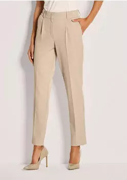 Madeleine Plissierte Hose mit Stretchkomfort creme