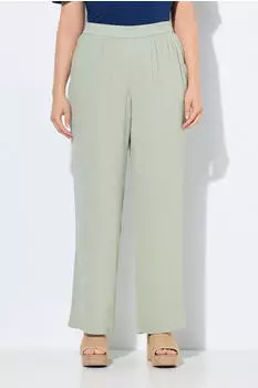 Ulla Popken Wide Leg 3/4-Hose (840469) grasgrün