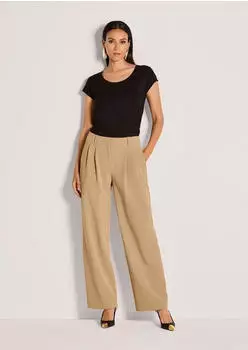 Madeleine Palazzo Bundfaltenhose mit weitem Bein beige