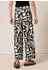 Street One Wide Leg Print Hose schwarz