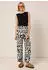 Street One Wide Leg Print Hose schwarz