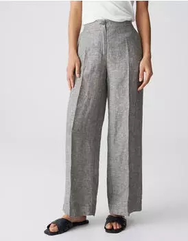 Opus MAIKITO LIGHT Marlene-Hose aus Leinen dunkelgr&uuml;n