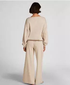 Hunkem&ouml;ller Rory Sweatpant Wide Leg High Waist beige