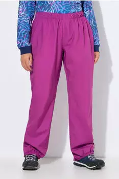 Ulla Popken Regenhose Regular Fit mit Reflektorpaspeln und Elastikbund (832375) neonlila