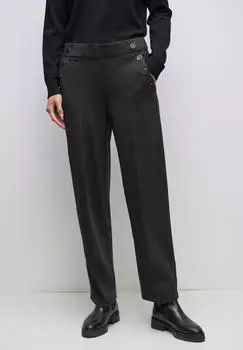 Street One High Waist Wide Leg Leinenlook Hose (A3796822000144G) schwarz