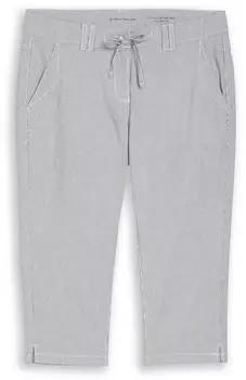 Tom Tailor Tapered Relaxed Capri Hose mit Kordelzug (1049978) delicate navy white stripe