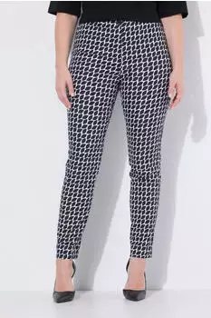 Ulla Popken Capri Pants Slim Fit schwarz/weiß