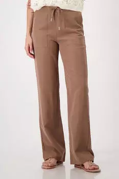 Monari Wide Leg Slip-On Hose cognac/mocca