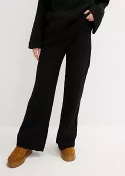 bonprix Marlene Hose Loose Fit mit Zopfmuster (95251195) schwarz
