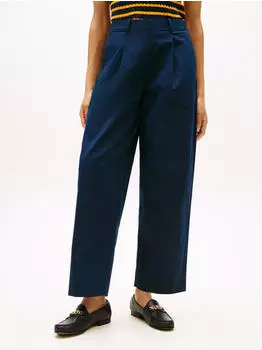 Tommy Hilfiger Cotton Barrel Pleated Chino Mid Rise Tapered night navy