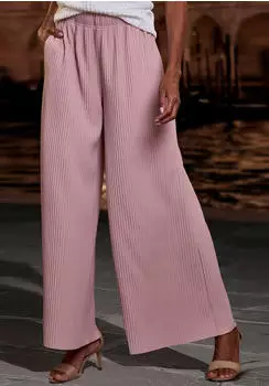 Lascana Wide Fit Schlupfhose mit Plisseefalten (33434329) mauve