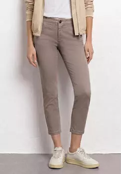 Street One 7/8 Slim Leg Hose im Satin-Look (A380469) dunkelbeige