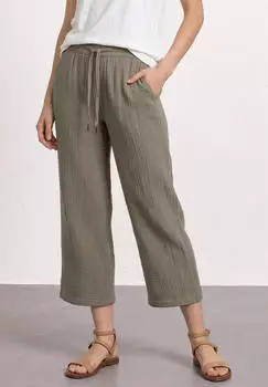 Street One Stoffhose High Waist Wide Leg Leinen-Look (A3804881754338D) khaki