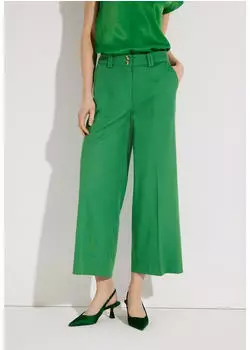 More & More Glencheck Wide Leg Trousers garden green