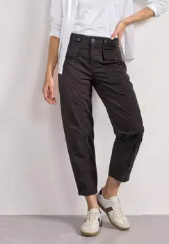 Street One High Waist Barrel Leg Hose im Casual Fit (A381355) black coffee