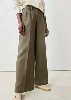 bonprix Bundfaltenhose aus Leinen Loose Fit mit Knittereffekt (52272348) dunkeloliv