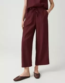 Opus MAROU Marlene/Culotte Hose mit Crinkle-Effekt und Komfortbund (4255849289727) cherry jam/dunkelrot