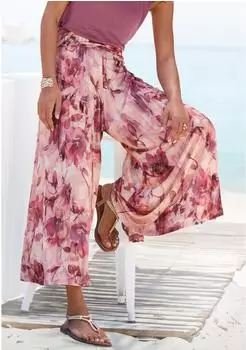 Lascana Hosenrock mit extra weitem Bein mit Blumenprint, Culotte, 7/8-Länge (LASgztv001000005) braun/rosé/puder/altrosa