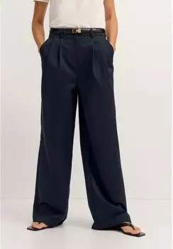 Bugatti Weites Bein Chinohose aus Stretch-Baumwolle (97275941) marine