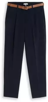 Tom Tailor Barrel Leg Bundfaltenhose mit Gürtel (1051400) sky captain blue