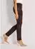 Madeleine Schmale Jerseyhose mit Animal-Print braun/schwarz