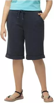 Ulla Popken Knit Trousers Wide Straight Leg Ribbed Waistband (826682) schwarz