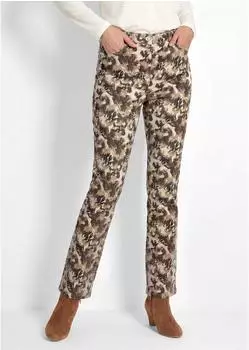 GOLDNER Louisa Druckhose mit weichem Fall (72052327) beige / gemustert