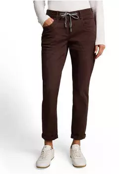 Tom Tailor 7/8 Hose Tapered mit Bindeband am B&uuml;ndchen (1040963) java dark brown/t&uuml;rkis