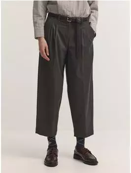 Bugatti Modern Fit Bundfaltenhose Streifen (79937712) braun