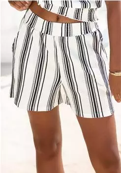 Lascana Crepe Shorts mit Streifen (99541269) wei&szlig;/marine/schwarz