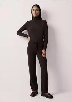 Madeleine Weite Jersey-Hose mit Bundfalten und Bindeband (52041332) braun