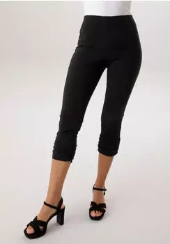 Aniston Straight Jeans mit sichtbarer Knopfleiste und Used-Wash (15037111) schwarz